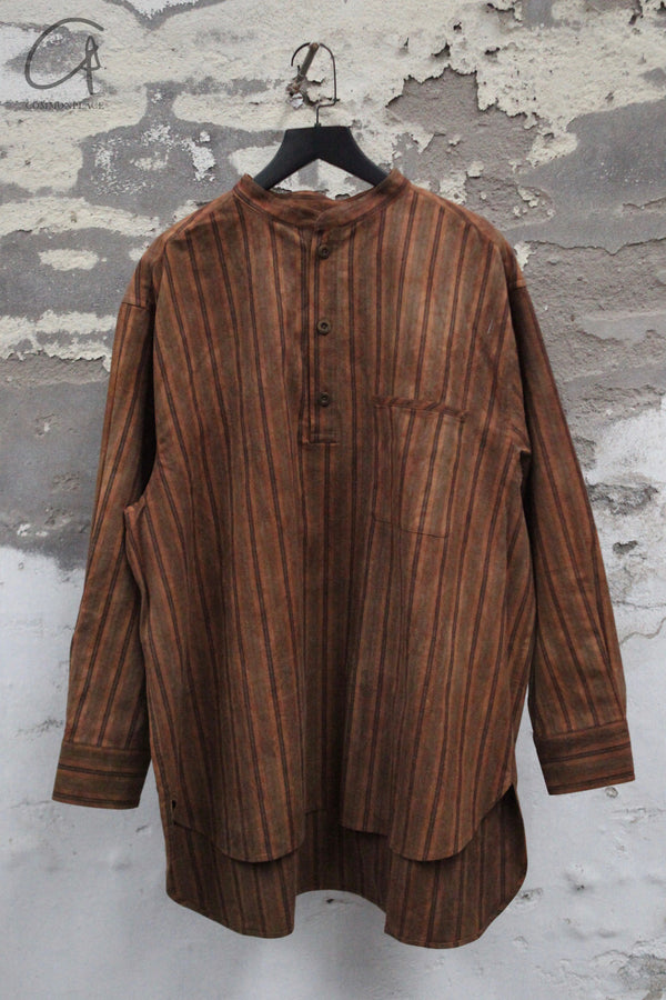 AVIVA JIFEI XUE 25 Spring and Summer Stand Collar Pullover Long Sleeve Shirt AJX-SS25-SCPS-ABS-GT Bronze